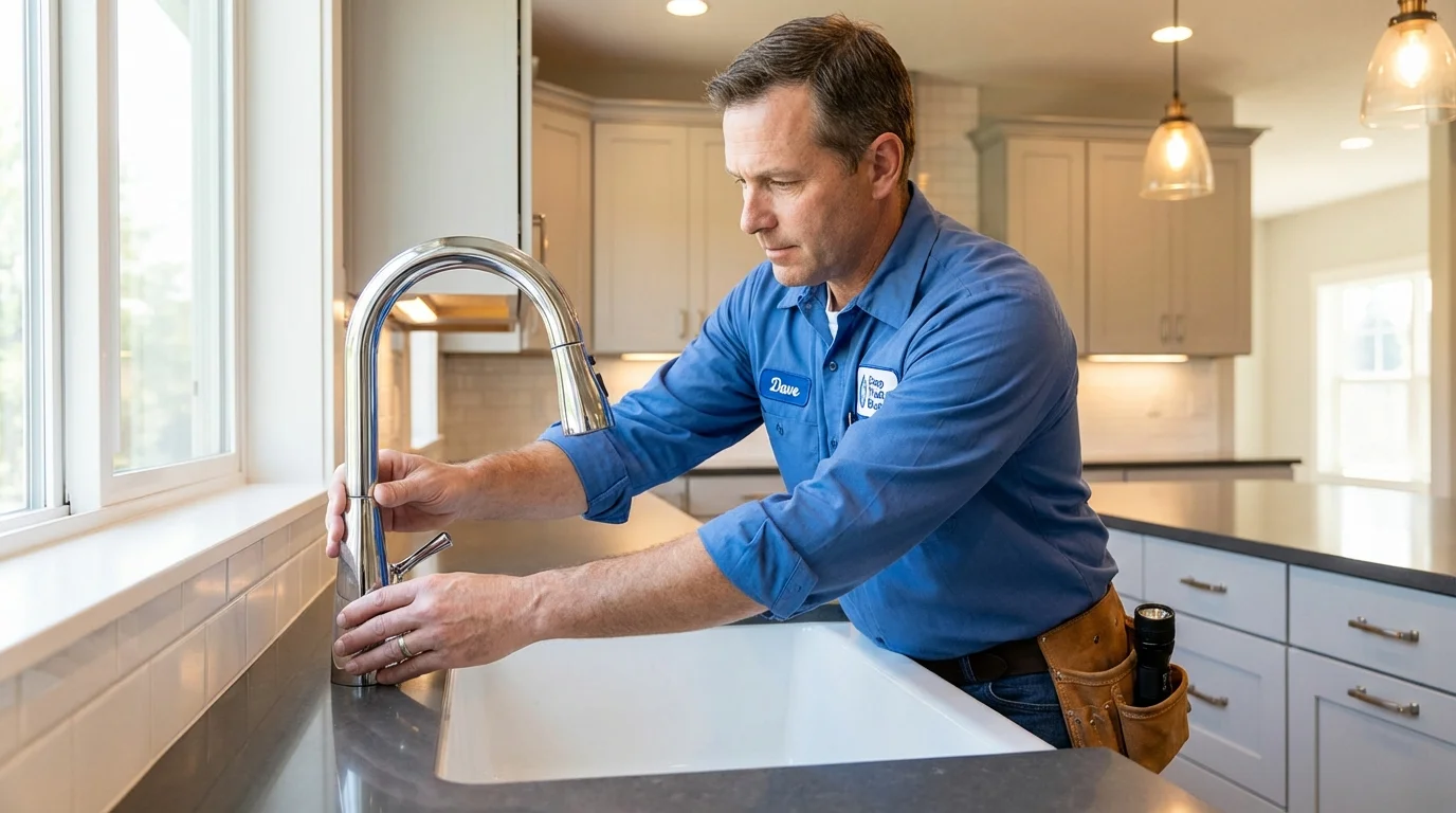 Kitchen faucet installation by Johns Plumbing LLC in Fort Bragg